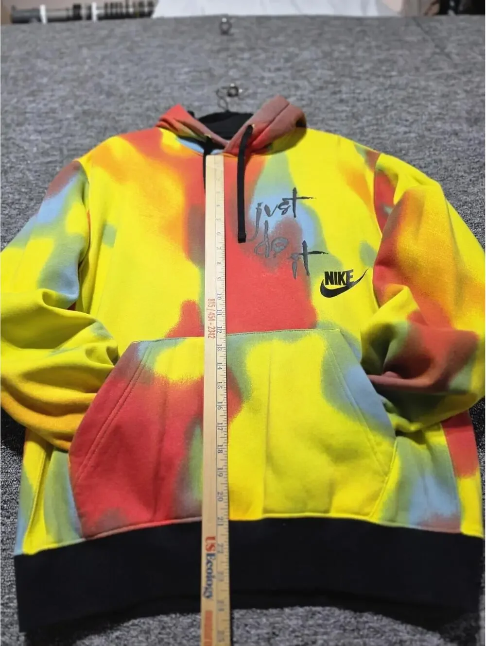 Nike Tie-Dye Pullover Hoodie in Yellow, Red, Blue